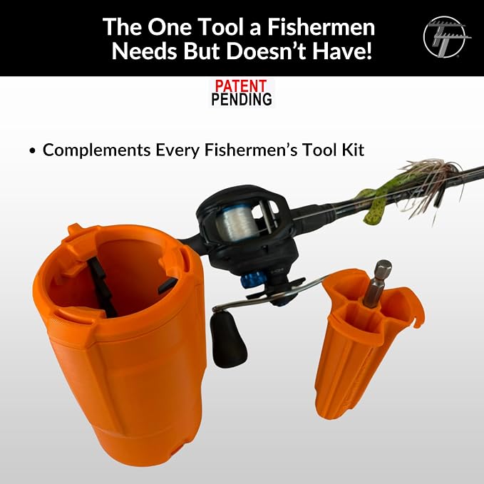 Fishing Line Trap | Line Stripper & Disposal Tool | Patent-Pending System to Save You Time and Protect Environment | Re-usable | Cup Holder Size for Boats, Kayaks & Bank Fishing | <=20lb Mono line