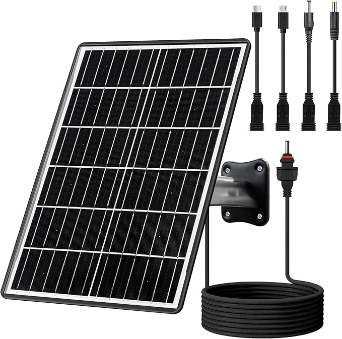 15W Solar Panel Kit with Built-in 16000mAh Battery Voltage: 5V/6V/9V/12V Current: 1.5A Features USB-C, Micro-USB, and DC 2.1/1.7/1.35mm Ports Compatible with All 3G/4G Trail Cameras