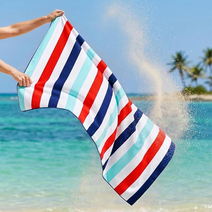 Exclusivo Mezcla Microfiber Quick Dry Beach Towel, Oversized Lightweight Sandfree Pool Towel for Swimming Camping Travel with Bag (Navy, 35x70 Inches)