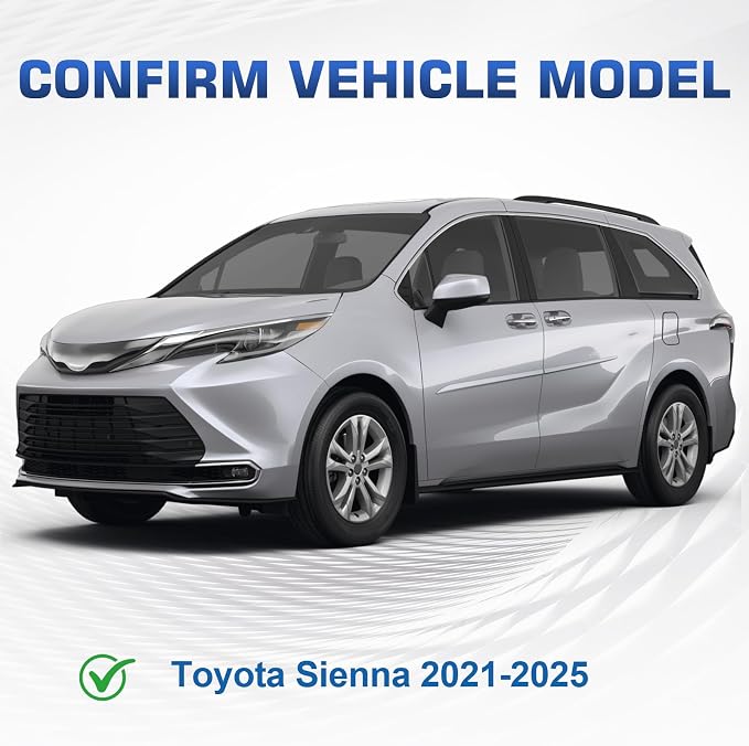 Roof Rack Cross Bars Compatible with Toyota Sienna 2021-2025 (Not for XSE), 300LBS Heavy Duty Adjustable Aluminum Cargo Bar for Rooftop Carrier, Cross Bars for Luggage, Kayak, Canoe, Bike, Snowboard