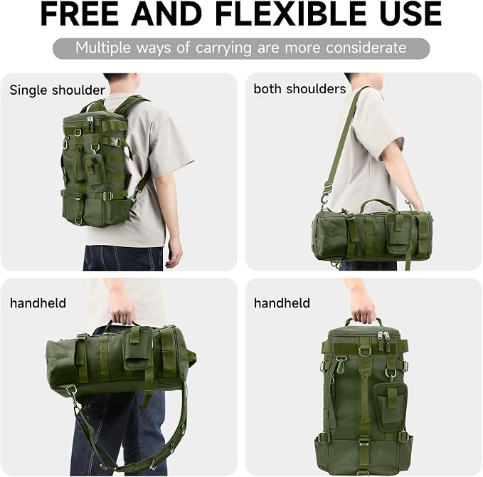 KOMCLUB Dark Green Fishing Sling Tackle Storage Backpack, Lightweight‌ | Water-Resistant Outdoor Gear Bag, Stores Fishing Equipment, Ideal for Short Trips