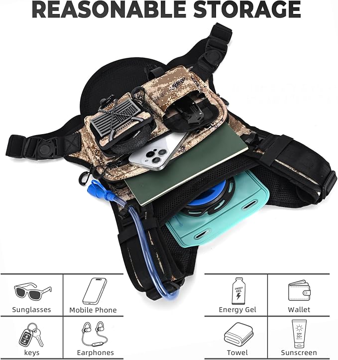 Criuage USA Patent Running Hydration Vest Backpack, Lightweight Chest Pack with 2.0L Water Bladder Bag Daypack for Hiking Running Cycling Race Marathon for Women Men