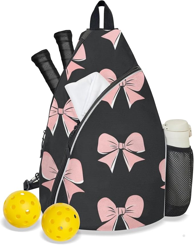 Pickleball Bag for Women Men Adjustable Crossbody Sling Backpack Hold Paddle Accessories