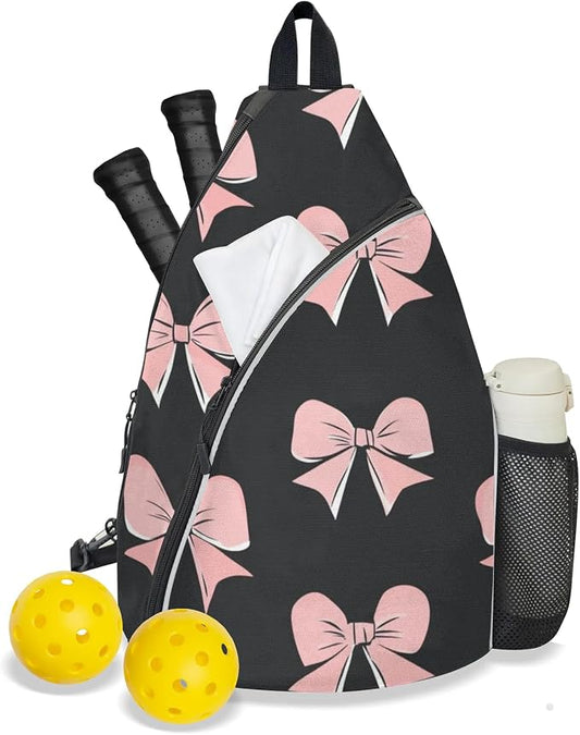 Pickleball Bag for Women Men Adjustable Crossbody Sling Backpack Hold Paddle Accessories