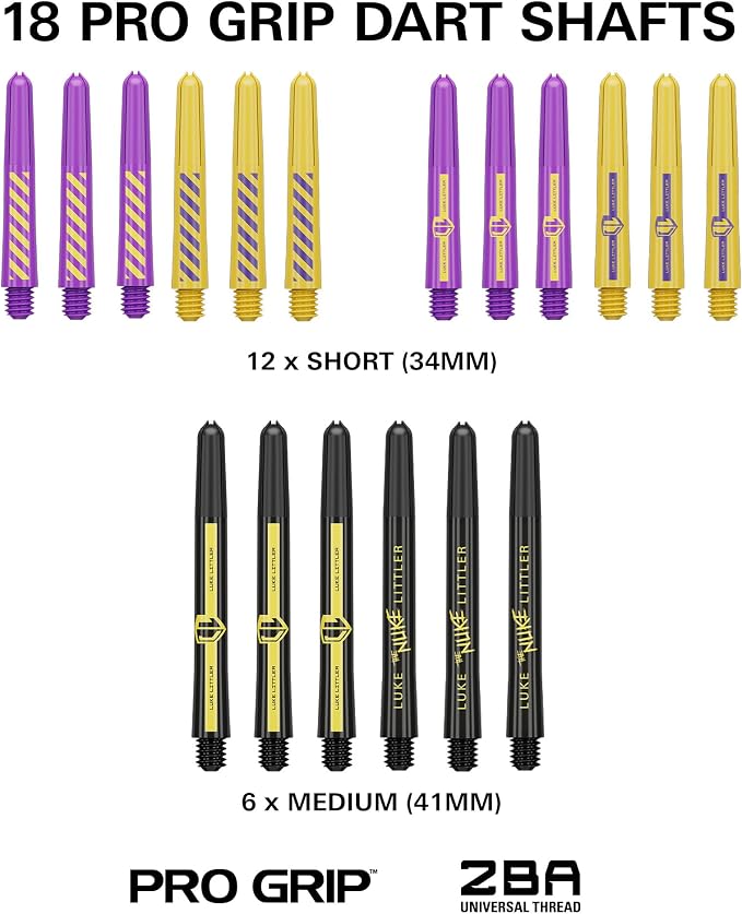Target Darts Luke Littler Brass Dart Set with Fixed Steel Tip Points, 22G | Pro Grip Shafts & No.2 Pro Ultra Dart Flights | 100 Piece Professional Dart Set & Accessories for Any Player