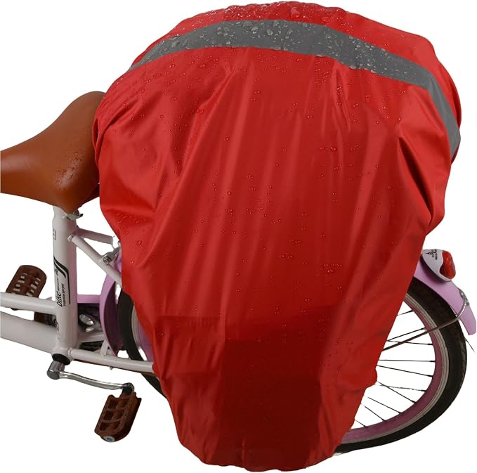 70L Bike Pannier Rain Cover Pannier Rain Cover with Reflective Strip Bike Trunk Rain Cover Red