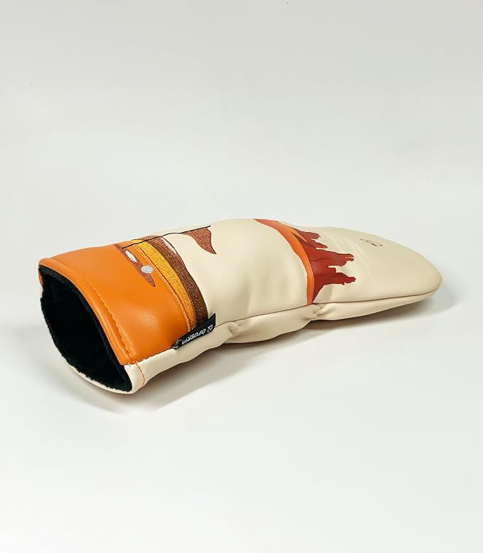 Golf Headcover for Hybrids and Fairway Woods Premium Leather Head Cover. Digitally Printed and Embroidered Design.