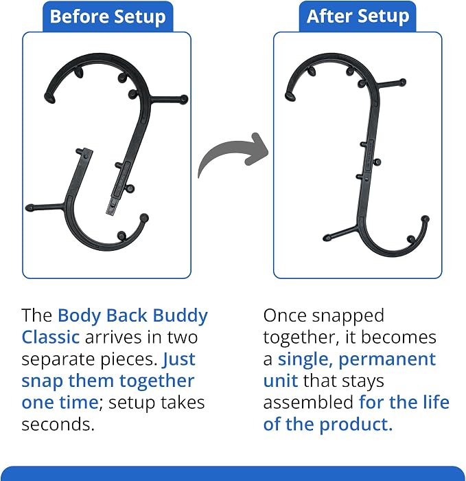 Body Back Buddy Classic USA Made FSA Eligible Handheld Full Body Massage Cane Trigger Point Massage Tool for Deep Tissue Pain Relief - Dual Massage Hooks for Back, Shoulder, Neck. Manual Back Massager