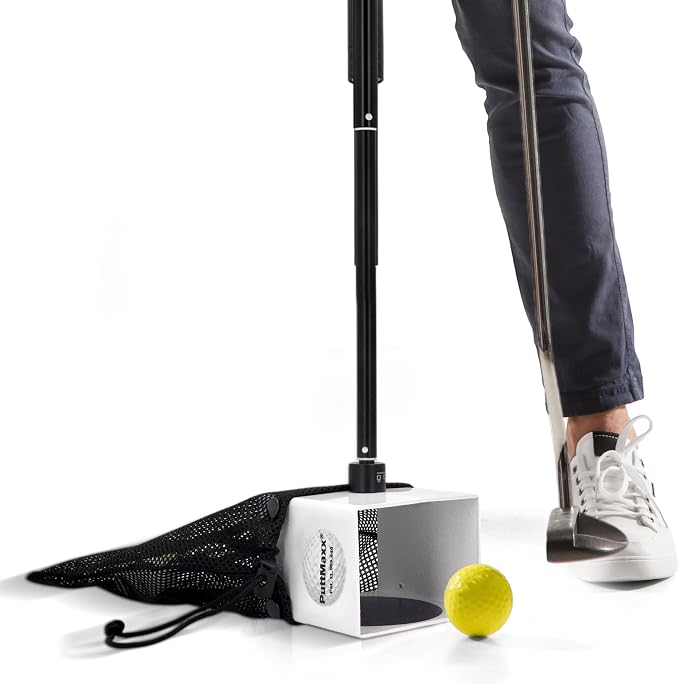 Golf Putting Trainer and Ball Retriever with Target Cup, Telescopic Handle, Ball Collection Bag, Practice Putting and Chipping Aid for Home and Green