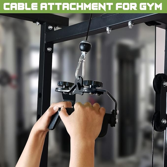 Adjustable Lat Pull down Bar, Cable Machine Attachments for Gym, Home Gym Fitness T-bar Row Pulldown Attachments, Lat Pull Down Machine Wide Grip Neutral Grip Handle