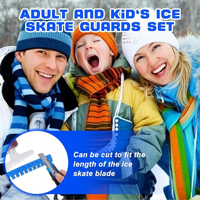 Hikeen Ice Skate Guards with Shoulder Straps,Enhanced Stability Ice Skate Blade Guards,Non-Slip Hockey Skate Blade Protector for Adult and Kids