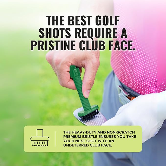 Magnetic Golf Club Brush - Detachable - Premium Nylon Bristles - Golf Bag Accessory - Golf Club Cleaner - Golf Tool