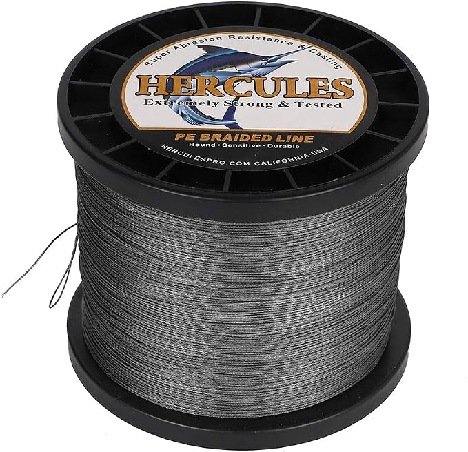 HERCULES Cost-Effective Super Cast 8 Strands Braided Fishing Line 10LB to 300LB Test for Salt-Water,109/328/547/1094 Yards(100M/300M/500M/1000M),Diam.#0.12MM-1.2MM,Hi-Grade Performance,Variety Colors