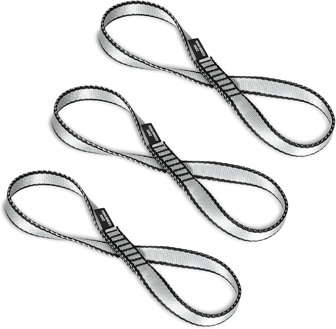 18MM Nylon Climbing Sling Runner - 23KN CE2008/EN566 Certified Outdoor Climbing Webbing for Rock Climbing, Rappelling, Mountaineering, Swing Gear, Outdoor Adventures & Emergency Anchoring