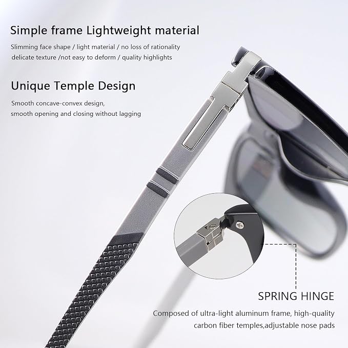 YIMI Polarized Bifocal Reading Glasses UV Protection Outdoor Sun Readers Computer Anti Blue Light Glare Glasses for Men Women