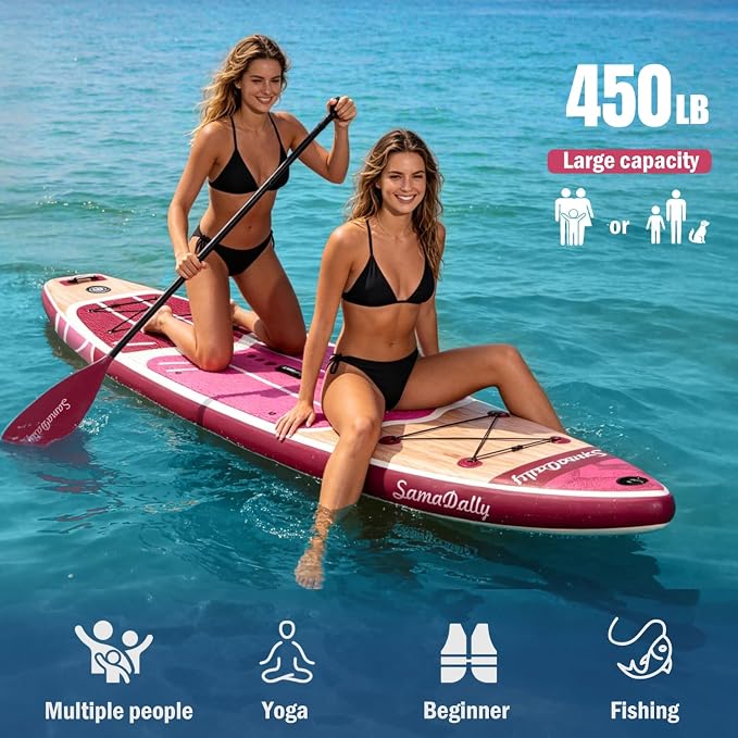 Inflatable Stand Up Paddle Board - Ultra Stable Wide Paddle Boards of All Skill Levels, Full-Color Gradient Design, Anti-Slip EVA Deck with Premium Accessories