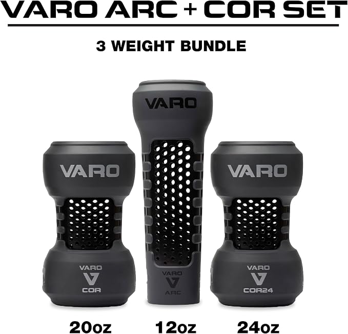 Varo Baseball Training Bat Weight Set - 12 Oz, 20 Oz, 24 Oz - Improve Swing Speed, Strength & Mechanics