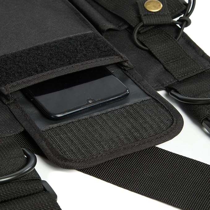 Radio Shoulder Holster Chest Harness Holder Vest Rig for Two Way Radio Chest Front Pack Pouch Walkie Talkie Case with Front Pouches for Kenwood Arcshell Retevis Baofeng UV-5R F8HP UV-82