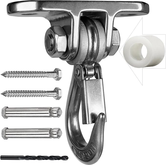 Heavy Duty Swing Hanger Stainless Steel 304 Antirust,800 lb Capacity 180° Silent Swing, Playground Porch Swing Set Indoor Outdoor