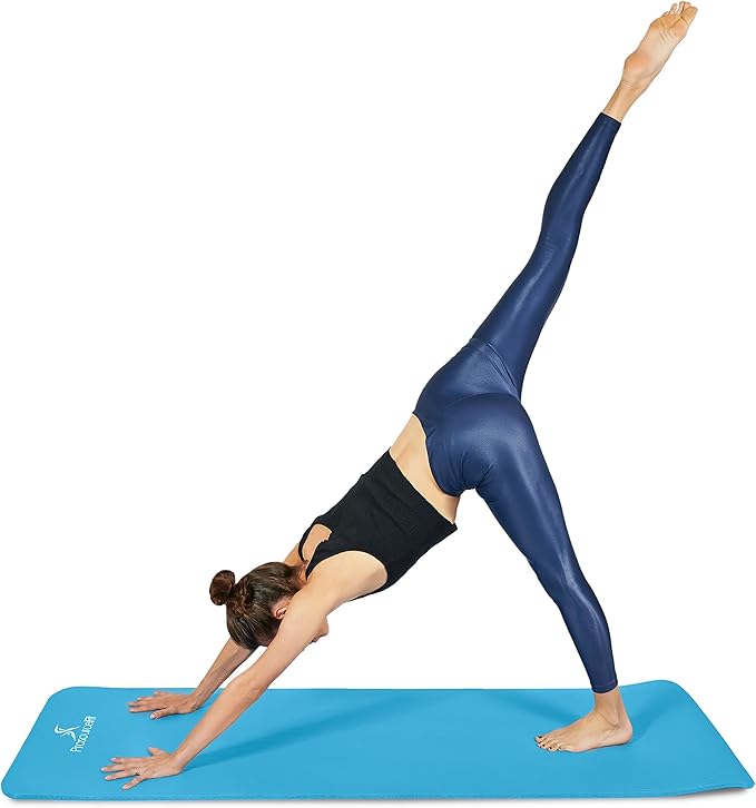 ProsourceFit Extra Thick Yoga and Pilates Mat 1/2” (13mm) or 1" (25mm), 71-inch Long High Density Exercise Mat with Comfort Foam and Carrying Strap