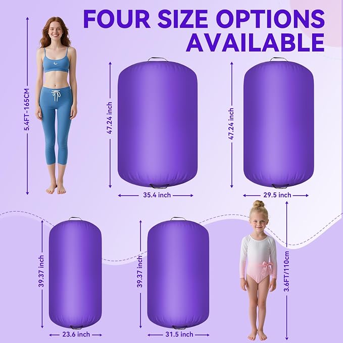 FBSPORT Air Roller Gymnastics Barrel, Inflatable Gymnastics Air Roller Inflatable Air Gymnastics Mat for Yoga Cheerleading Training Home Outdoor Indoor Use