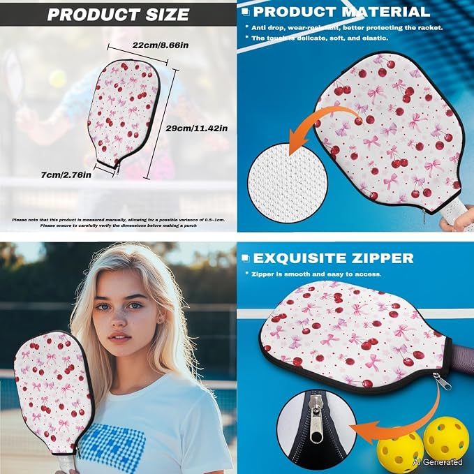 Pickleball Paddles Set 3PCS Pickleball Paddle Case Pickleball Racket Pickleball Bag Ideal for Beginners Gifts
