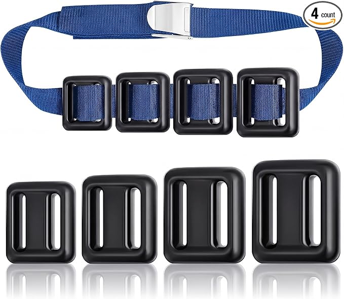 Tellegloww 4 Pcs Dive Weights Belt for Scuba Diving Coated Dive Weights Nylon Dive Belt with Metal Quick Release Buckle for Free Diving Spear Fishing