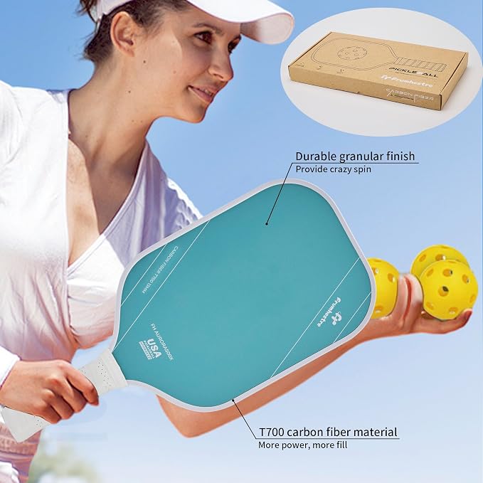 FH-500 T700 Pickleball Racket, 14MM Thick Two-Handed Offensive Pickleball Racket, Speed and Control
