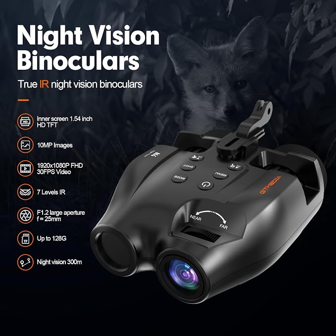 Night Vision Goggles, 984ft Digital Infrared Night Vision Binoculars with Camera, Head or Helmet Mounted, Tech Gifts for Men, NVG Goggles for Camping Hunting & Security