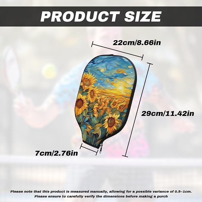 Pickleball Paddle Covers Only for Men and Women Zipper Closure Protection and Decoration