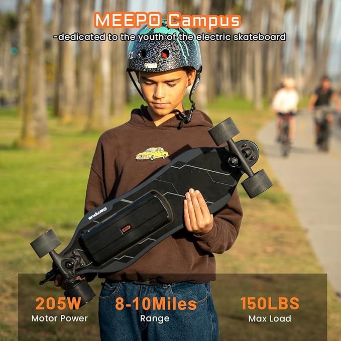 MEEPO Campus V3 Series/Envy Electric Skateboard with Remote, Top Speed Up to 29 Mph, 4 Speed Smooth Braking, Easy Carry Handle Design, Suitable for Adults & Teens