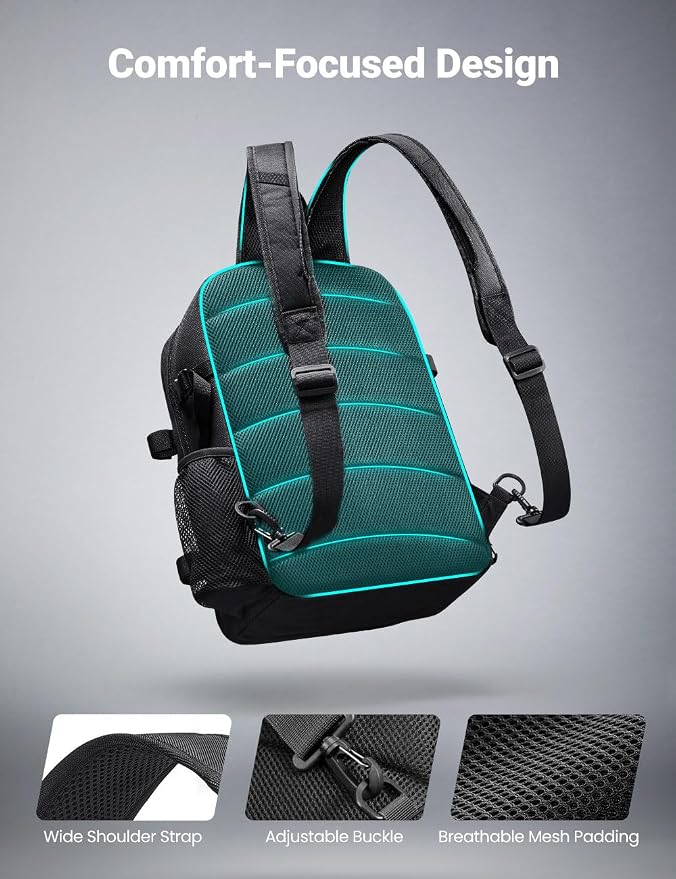 Piscifun Fishing Backpack Tackle Bag with 2 Rod Holders, Multi-Compartment Storage, MOLLE System, Water-Resistant Lightweight Outdoor Pack