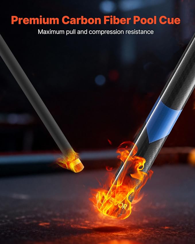 VEVOR Pool Cue, Pool Stick, 58 inch Billiard Pools Cue Stick with Multi-Layer Tip & ABS Connection Ring, Cues Sticks for Professional Pool Table, Bar, Home, Office