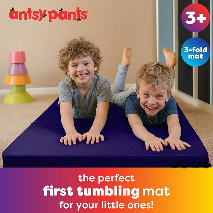 Antsy Pants Tumbling Mat for Kids – Gymnastics Mat, Easy to Clean, Sturdy, Foldable Tumbling Mats, Padded, Lightweight, Portable, Gymnastics Equipment for Active Play
