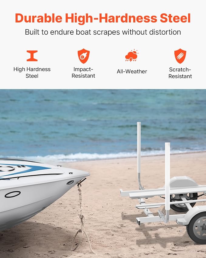 VEVOR Boat Trailer Guide, 16.7"- 60″ Adjustable Design Trailer Guide Poles, 2PCS Trailer Guide-Ons for Ski Boat, Fishing Boat or Sailboat Trailer
