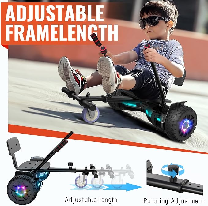CBD Scooter with Corlorful LED Lights,6.5" Wheels, Dual 300W Motor Scooter for Kids Girls Boys Adults, All Ages