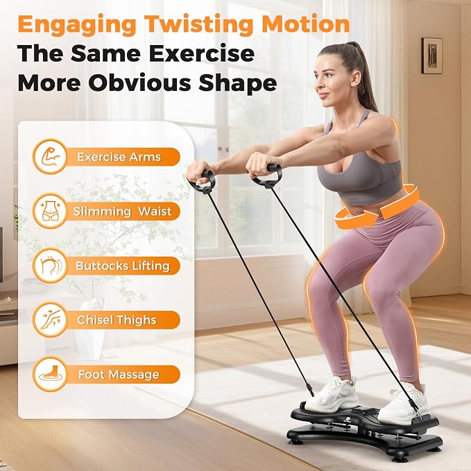 New Waist Twist Board with LCD Display and Resistance Bands, Ab Twister Machine for Abs Workout, Slim Waist and Core Exercise, Home Gym Equipment for Women & Men