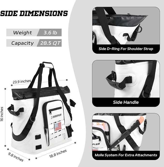 MORXPLOR Insulated Fish Cooler Kill Bag with Flat Bottom-25x17.5 40x16 60x20Inches Waterproof Fishing tackle Kill Cooler Bag