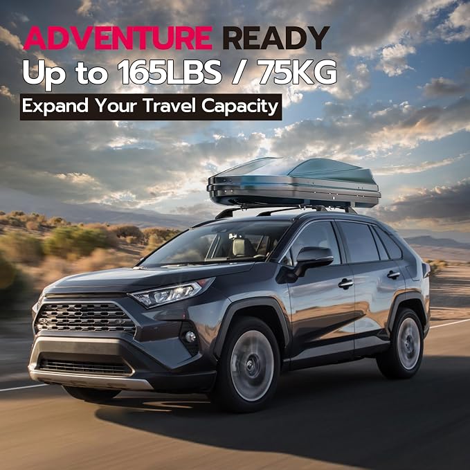 165lbs Roof Rack Cross Bars Compatible with Toyota RAV4 2019 2020 2021 2022 2023 2024 2025, Aluminum Crossbars Rooftop Cargo Bars Kayak Bike Luggage Snowboard Carrier