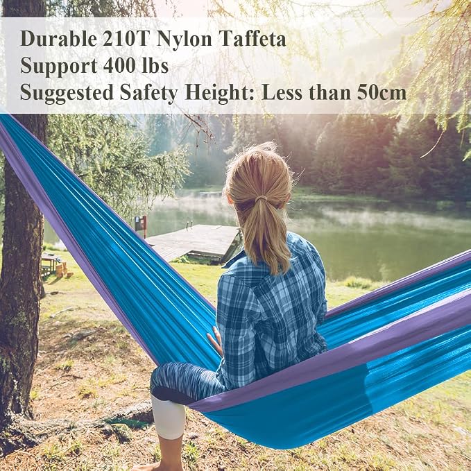 Forbidden Road Camping Hammock 400lbs Capacity Portable Hammock for Outside, Backyard, Travel, Backpacking, Beach