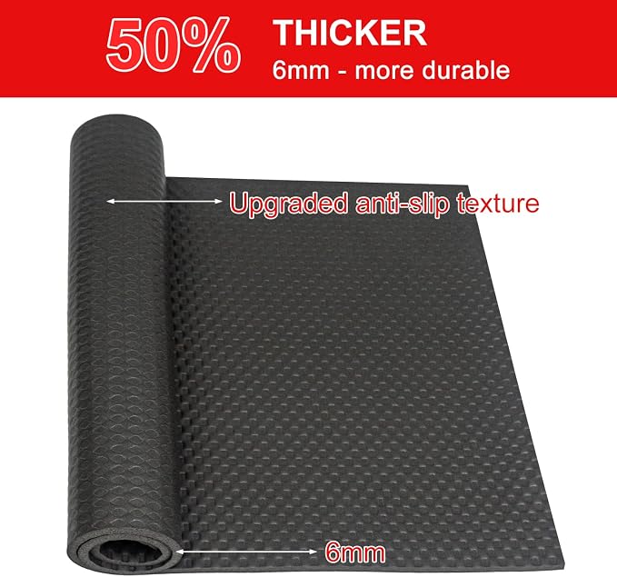 Bike Mat, Exercise Mat for Carpet & Hardwood Floors, Cushioned, Black