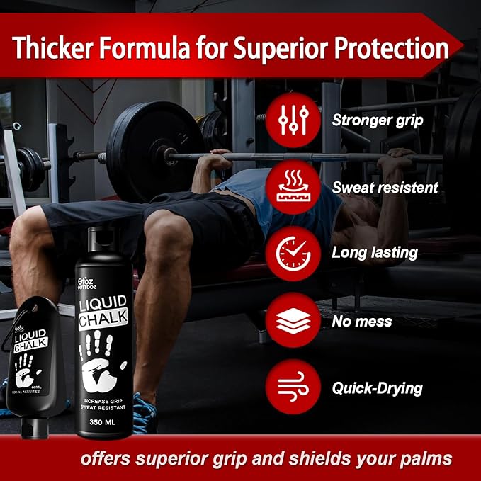 Pro Grade Liquid Chalk 2 oz or 12 oz Mess-Free Gym Chalk for Weightlifting, Gymnastics, Rock Climbing, Dancing, Dries in Seconds