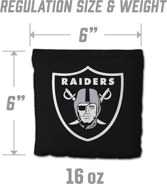 YouTheFan Officially-licensed NFL Set of 8 Cornhole Bags - All Weather Dual Sided Slide & Stop - regulation size
