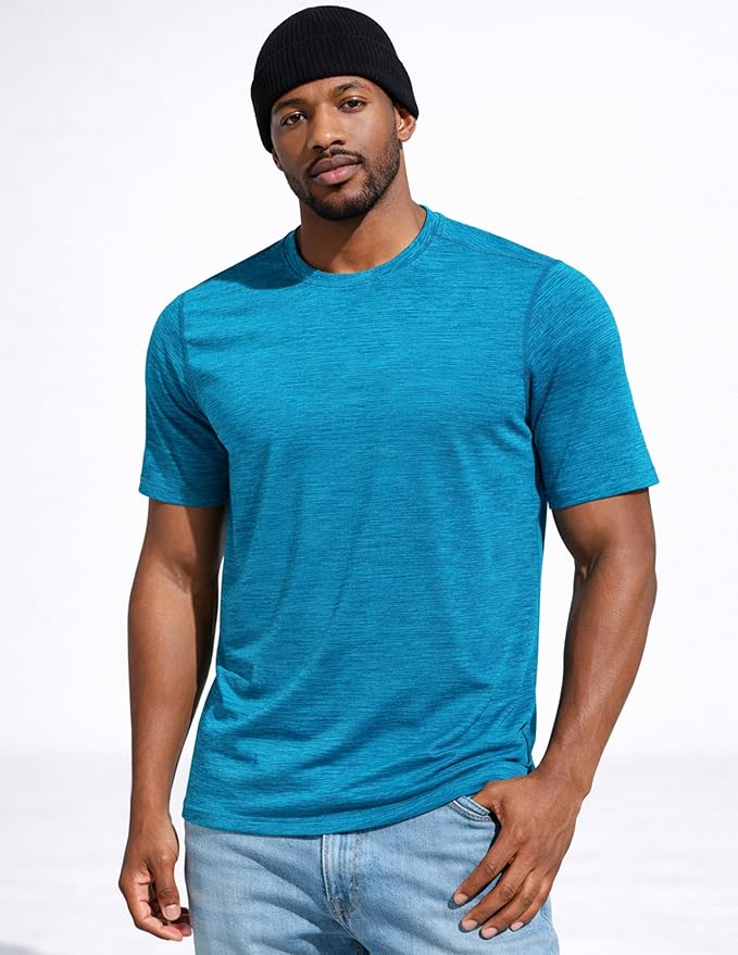 5 Pack Men’s Active Quick Dry Crew Neck T Shirts | Athletic Running Gym Workout Short Sleeve Tee Tops Bulk