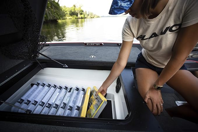 Plano EDGE 3700 Premium Thin Tackle Utility Box, Clear and Yellow, Waterproof and Rust-Resistant Bait and Tackle Box Storage Organization
