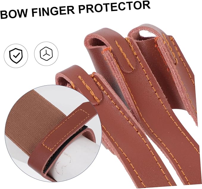 Toddmomy Finger Guard Archery Glove Recurve Bow Finger Protector Brown Gloves Thumb Protector Archery Finger