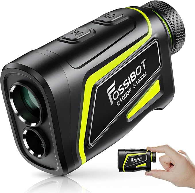 FOSSIBOT Range Finder Golf Rangefinder with Slope and Magnetic,Flag Pole Locking Vibration,6.5X Magnification,3-1100 Yards.