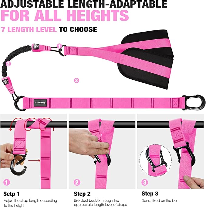 Ayombo Pull Up Assistance Bands, Resistance Bands for Pull Up Bar Workout, Adjustable Heavy Duty Pull Up Assist Equipment with 4 Assistance Bands, Home Gym Fitness Exercise Strength Training