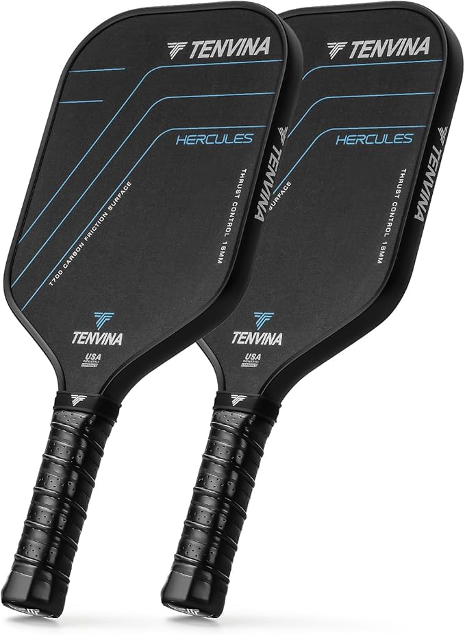 TENVINA Pickleball Paddles, Multi-Layer T700SC Textured Carbon Fiber Pickleball Paddle, Pickle Ball Paddle with Strong Spin & Power Surface, 4-Types of Shapes and Thicknesses, USAPA Approved