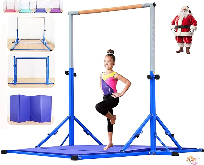 Marfula Gymnastic Bar For Kid and Teenage of 3-25, 5Ft/8 FT Base Length 4Ft Width 5Ft Adjust Height, Gymnastic Kip Bar For Gymnast, Gymnastic Training Equipment For Professional Training Home Club Use